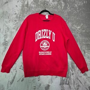Threadfast Drizly U Graduate School of Distance Learning Red Sweatshirt Large